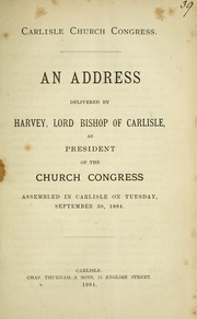 Cover of: An  address delivered by Church of England. Diocese of Carlisle. Bishop (1869-1881 : Goodwin)
