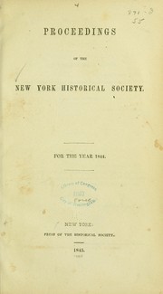 Cover of: An address, delivered before the New York historical society, at its fortieth anniversary, 20th November, 1844