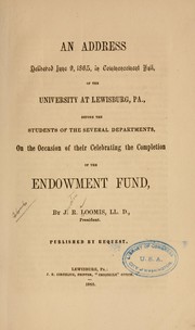 Cover of: An address delivered June 9, 1865