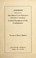 Cover of: Address delivered by Miss Mildred Lewis Rutherford, Historian General, United Daughters of the Confederacy