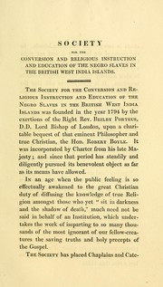 Cover of: Address of the Incorporated Society for the Conversion and Religious Instruction and Education of the Negro Slaves in the British West India Islands