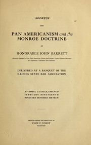 Cover of: Address on Pan Americanism and the Monroe doctrine
