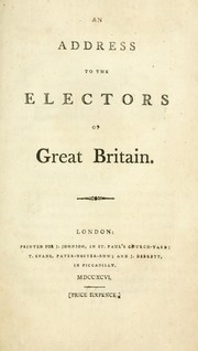 Cover of: An address to the electors of Great Britain