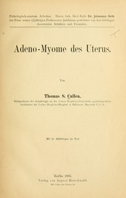 Cover of: Adeno-Myome des Uterus by Thomas Stephen Cullen