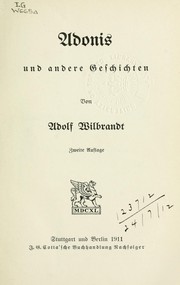 Cover of: Adonis und andere Geschichten by Adolf Wilbrandt