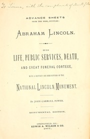 Advance sheets from the book, entitled Abraham Lincoln by John Carroll Power