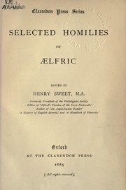 Cover of: Selected homilies: Edited by Henry Sweet