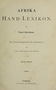 Cover of: Afrika Hand Lexikon by Paul Hermann Heichen