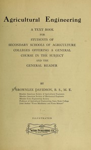 Cover of: Agricultural engineering by Jay Brownlee Davidson
