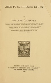 Cover of: Aids to scripture study by Gardiner, Frederic