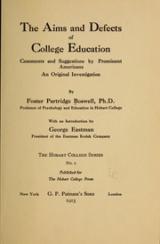 Cover of: The aims and defects of college education by Foster Partridge Boswell