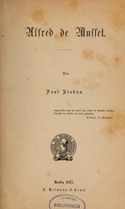 Cover of: Alfred de Musset