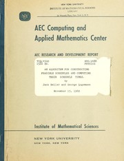 Cover of: An algorithm for constructing feasible schedules and computing their schedule times by Jack Heller, Jack Heller