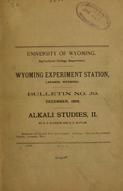 Cover of: Alkali studies ...