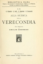 Cover of: Alla ricerca della verecondia by Giuseppe Chiarini