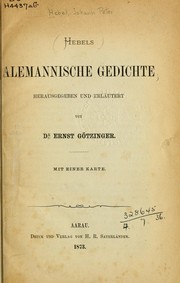 Cover of: Allemannische Gedichte by Johann Peter Hebel