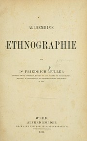 Cover of: Allgemeine Ethnographie
