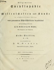 Cover of: Allgemeine Encyclopädie der Wissenschaften und Künste in alphabetischer Folge von genannten Schriftstellern