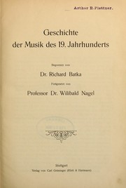 Cover of: Allgemeine Geschichte der Musik by Richard Batka