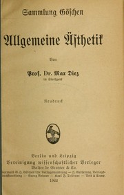 Cover of: Allgemeine ästhetik