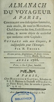 Almanach du voyageur à Paris by Luc Vincent Thiéry