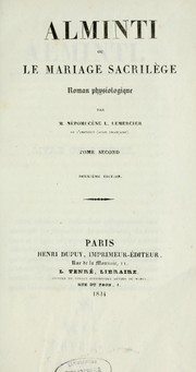 Cover of: Alminti, ou, Le Mariage sacrilège: roman physiologique