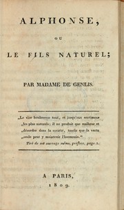 Alphonse by Stéphanie Félicité, comtesse de Genlis