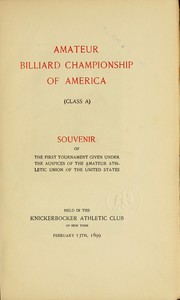 Cover of: Amateur billiard championship of America (Class A) | Amateur athletic union of the United States. [from old catalog]
