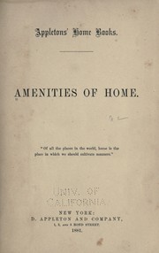 Cover of: Amenities of home | M. E. W. Sherwood