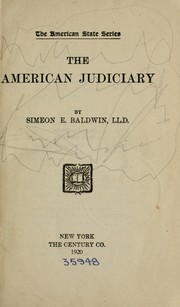 Cover of: The American judiciary.