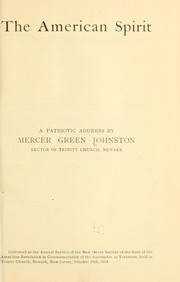 Cover of: The American spirit by Mercer Green Johnston