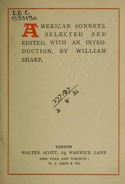 Cover of: American sonnets. by Sharp, William