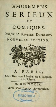Cover of: Amusemens sérieux et comiques by Charles Rivière Dufresny