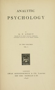 Cover of: Analytic psychology | Stout, George Frederick