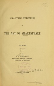 Cover of: Analytic questions on the art of Shakespeare: Hamlet