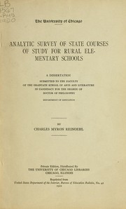 Cover of: Analytic survey of state courses of study for rural elementary schools ... | Charles Myron Reinoehl