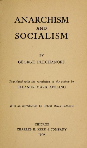Anarchism and socialism by Georgiĭ Valentinovich Plekhanov