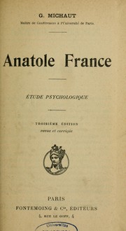 Cover of: Anatole France: étude psychologique.