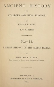 Cover of: Ancient history for colleges and high schools. by William Francis Allen