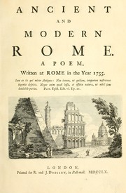 Cover of: Ancient and modern Rome.: A poem.