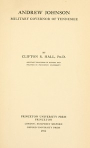 Cover of: Andrew Johnson by Clifton R. Hall