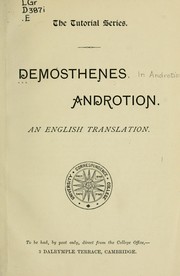 Cover of: Androtion by Demosthenes