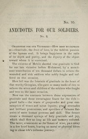 Cover of: Anecdotes for our soldiers by South Carolina Tract Society