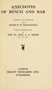 Cover of: Anecdotes of bench and bar