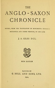 Cover of: The Anglo-Saxon chronicle by ed., from the translation in Monumenta historica britannica and other versions, by the late J. A. Giles, D. C. L.