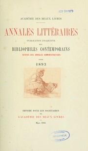 Cover of: Annales-- des Bibliophiles contemporains-- 1889/90-1894
