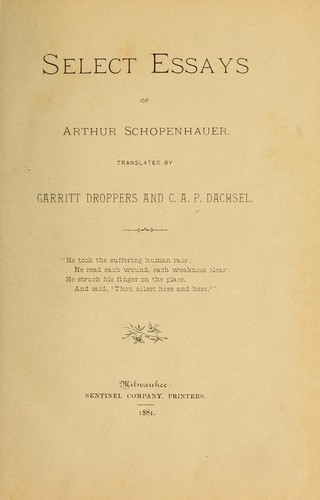 schopenhauer's essay on reading and books