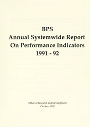 Cover of: Annual systemwide report on performance indicators. by Boston Public Schools. Office of Research and Development.