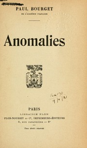 Cover of: Anomalies. by Paul Bourget