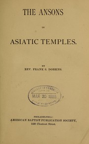 Cover of: The Ansons in Asiatic temples.